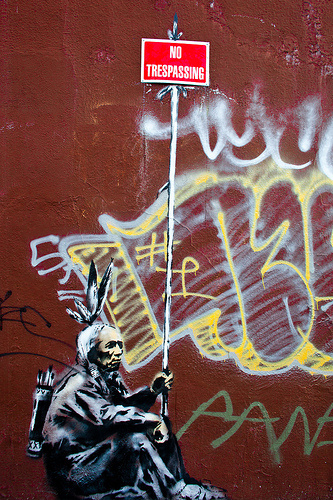 Un graffito di Banksy a San Francisco