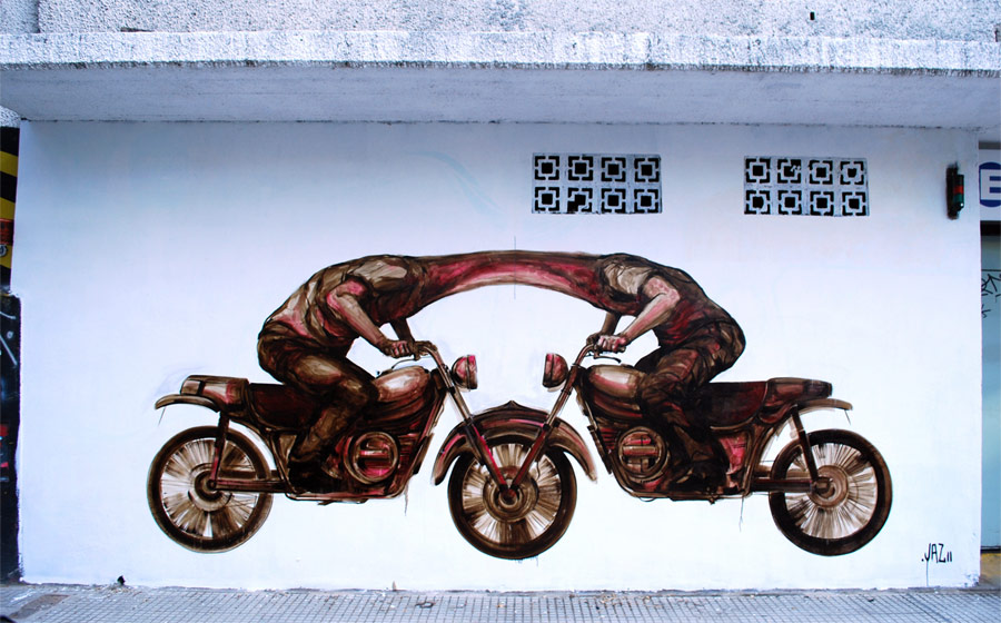 Un'opera di Jaz su una parete di Buenos Aires, Argentina