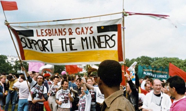 The real thing: LGSM members march in support of the miners